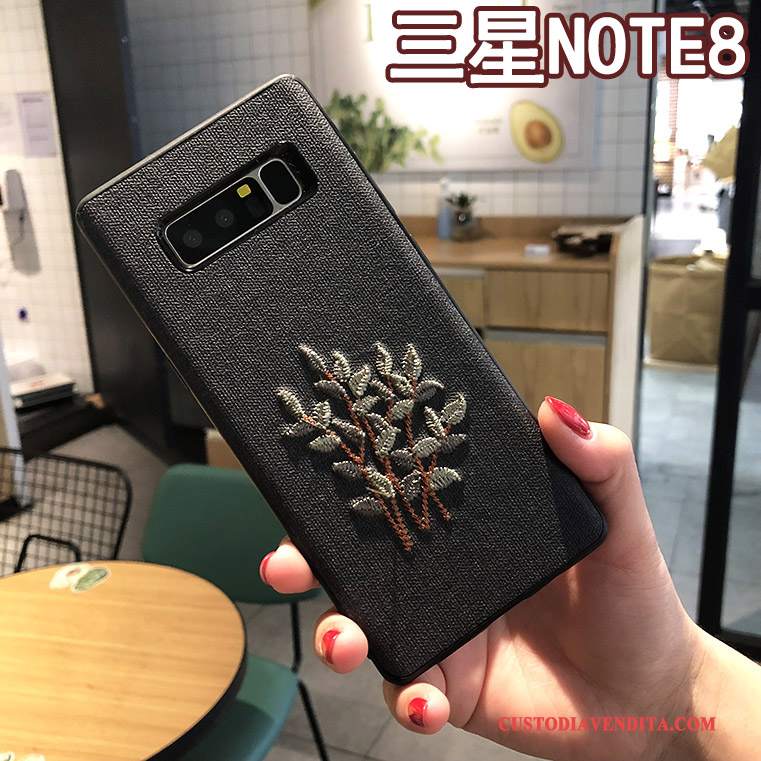 Custodia Samsung Galaxy Note 8 Creativo Ricamo Cachi, Cover Samsung Galaxy Note 8 Protezione Nuovotelefono