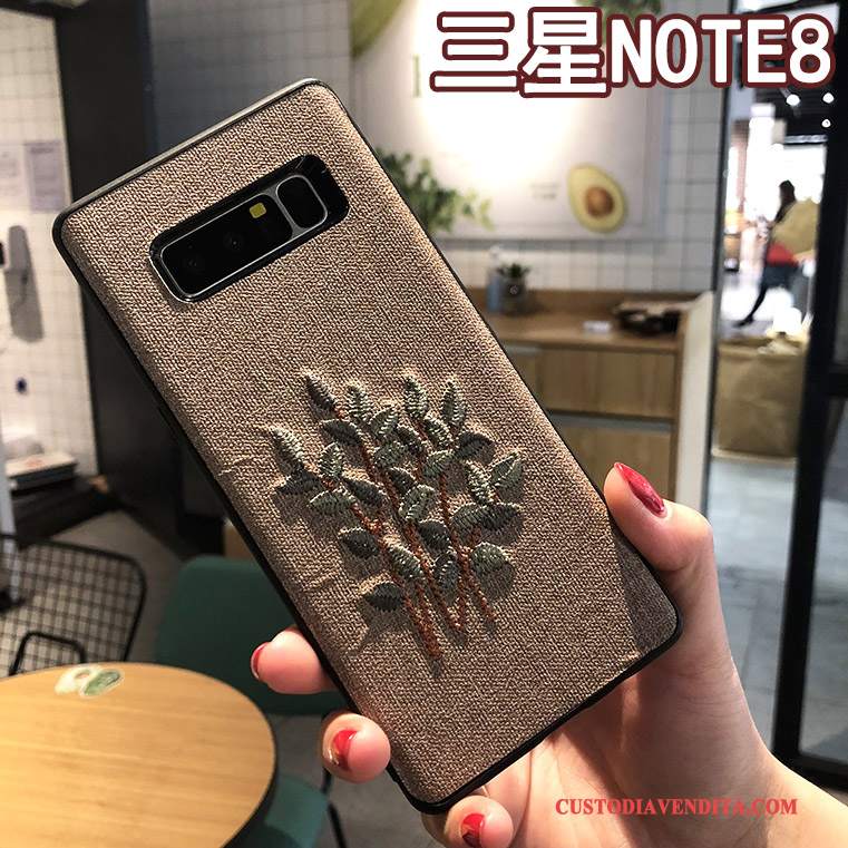 Custodia Samsung Galaxy Note 8 Creativo Ricamo Cachi, Cover Samsung Galaxy Note 8 Protezione Nuovotelefono