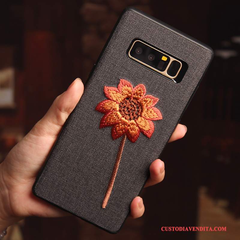 Custodia Samsung Galaxy Note 8 Creativo Ricamo Fiori, Cover Samsung Galaxy Note 8 Protezione Cachitelefono