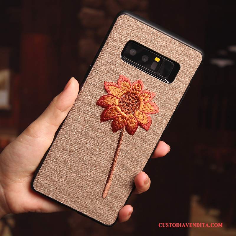 Custodia Samsung Galaxy Note 8 Creativo Ricamo Fiori, Cover Samsung Galaxy Note 8 Protezione Cachitelefono