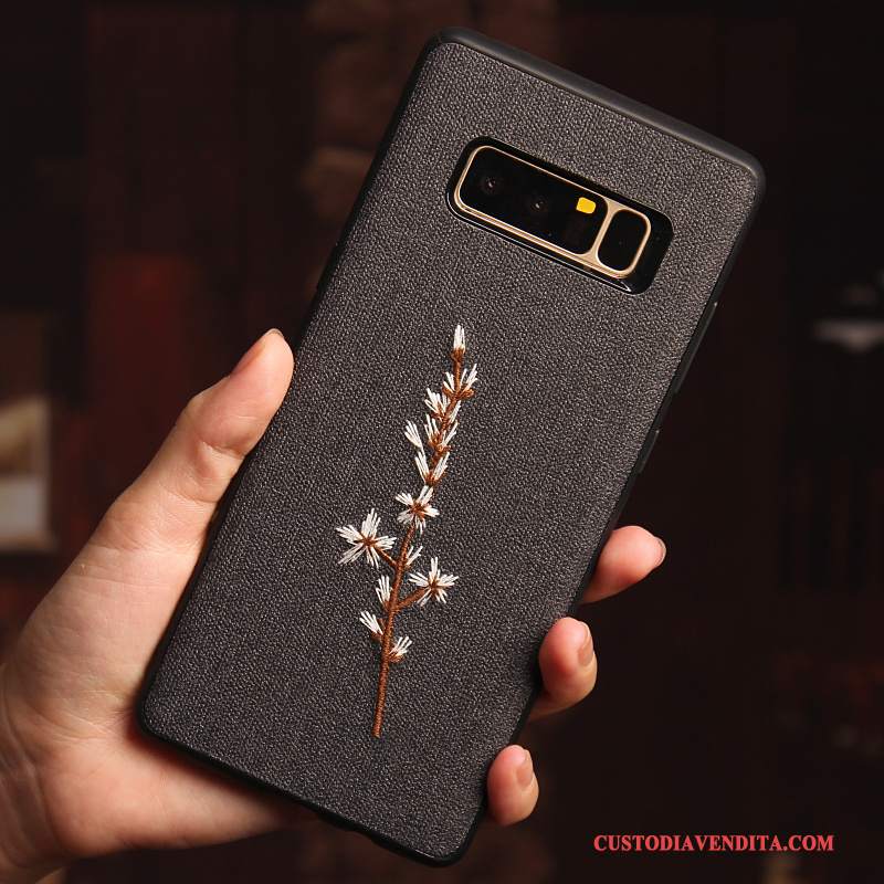 Custodia Samsung Galaxy Note 8 Creativo Ricamo Fiori, Cover Samsung Galaxy Note 8 Protezione Cachitelefono