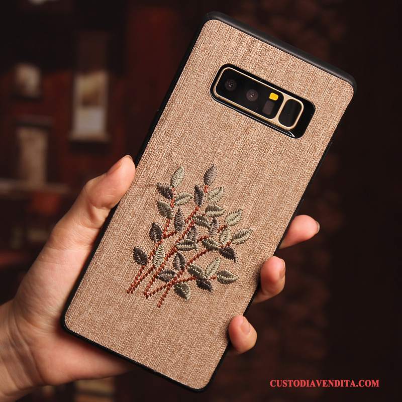 Custodia Samsung Galaxy Note 8 Creativo Ricamo Fiori, Cover Samsung Galaxy Note 8 Protezione Cachitelefono