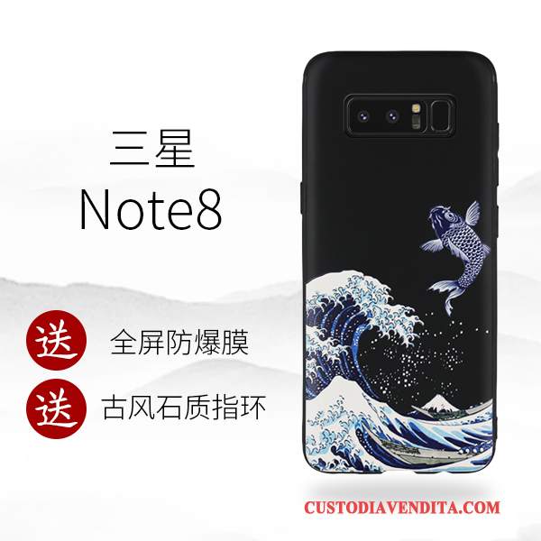 Custodia Samsung Galaxy Note 8 Creativo Tutto Incluso Nero, Cover Samsung Galaxy Note 8 Silicone Morbido Tendenza