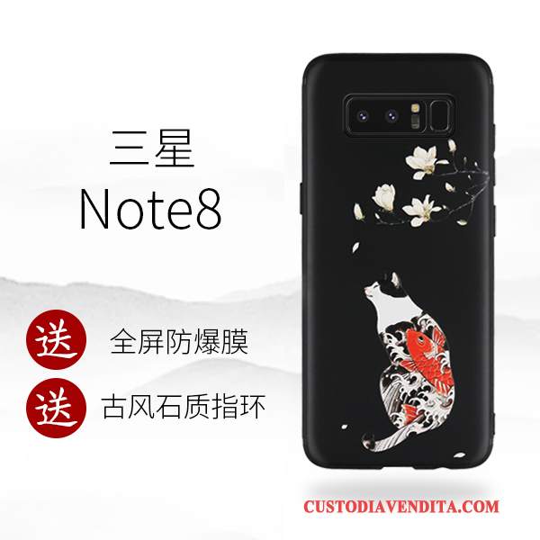 Custodia Samsung Galaxy Note 8 Creativo Tutto Incluso Nero, Cover Samsung Galaxy Note 8 Silicone Morbido Tendenza