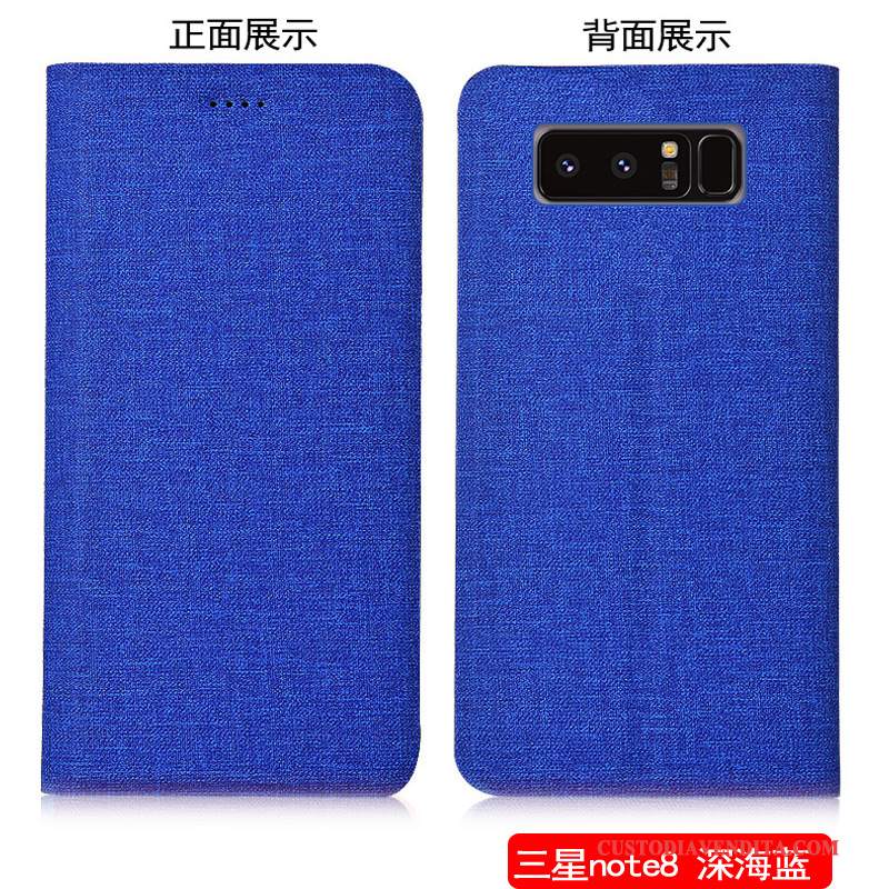 Custodia Samsung Galaxy Note 8 Folio Anti-caduta Cotone E Lino, Cover Samsung Galaxy Note 8 Colore Telefono