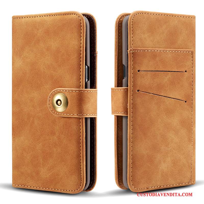 Custodia Samsung Galaxy Note 8 Folio Magnetico Arancione, Cover Samsung Galaxy Note 8 Pelle Anguriatelefono