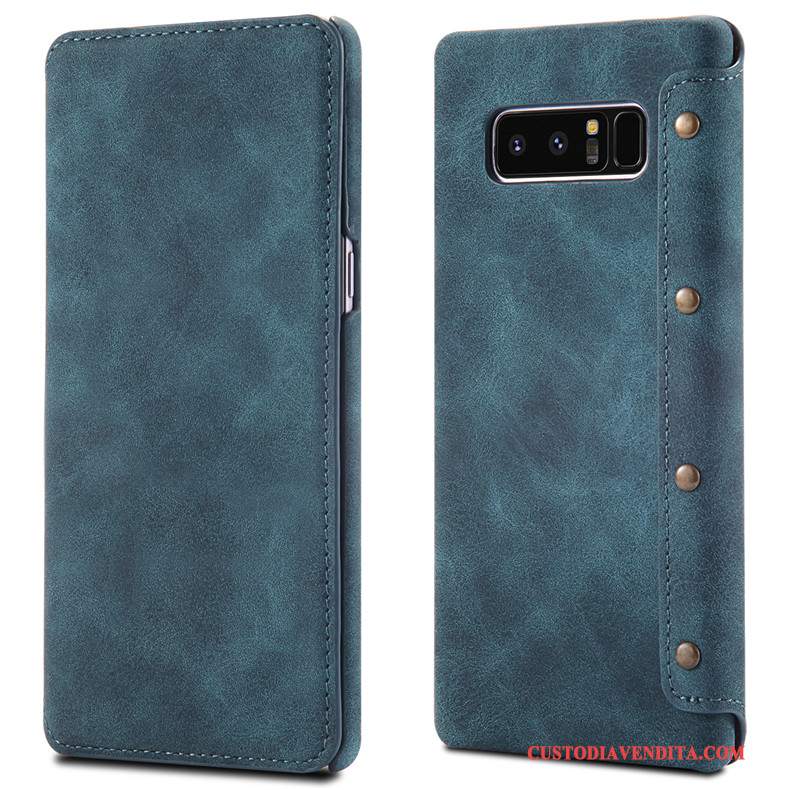 Custodia Samsung Galaxy Note 8 Folio Verde Anti-caduta, Cover Samsung Galaxy Note 8 Pelle Tendenzatelefono