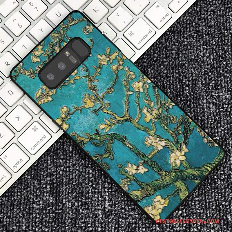 Custodia Samsung Galaxy Note 8 Goffratura Blu Scuro Personalizza, Cover Samsung Galaxy Note 8 Protezione Telefono Tendenza