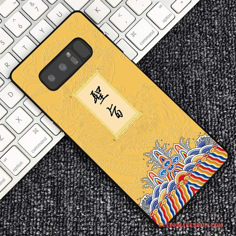 Custodia Samsung Galaxy Note 8 Goffratura Blu Scuro Personalizza, Cover Samsung Galaxy Note 8 Protezione Telefono Tendenza