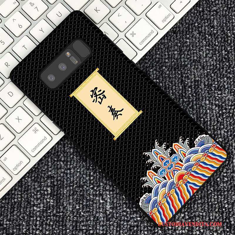 Custodia Samsung Galaxy Note 8 Goffratura Blu Scuro Personalizza, Cover Samsung Galaxy Note 8 Protezione Telefono Tendenza