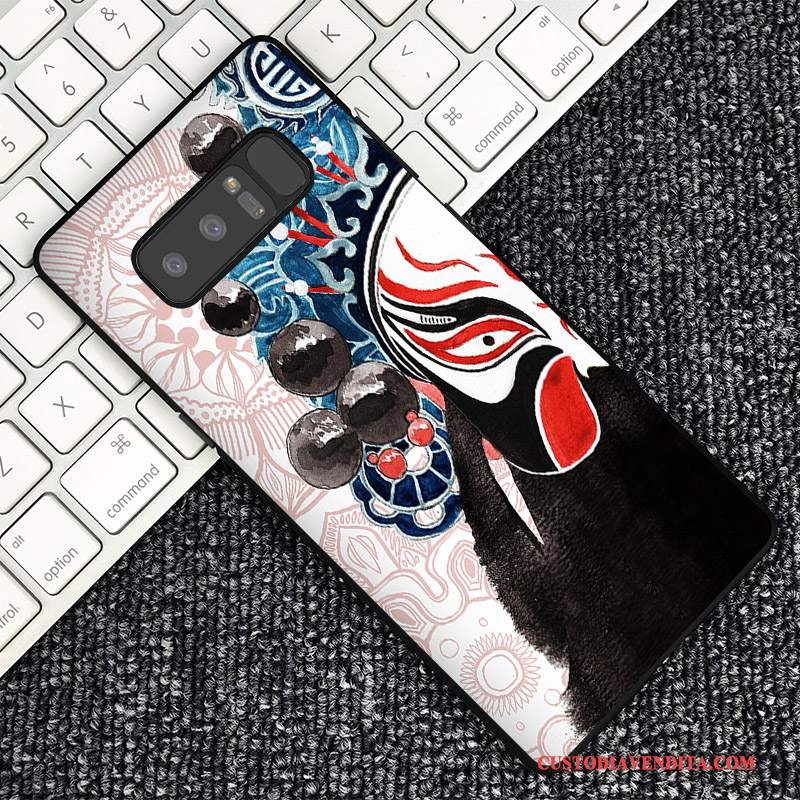 Custodia Samsung Galaxy Note 8 Goffratura Blu Scuro Personalizza, Cover Samsung Galaxy Note 8 Protezione Telefono Tendenza