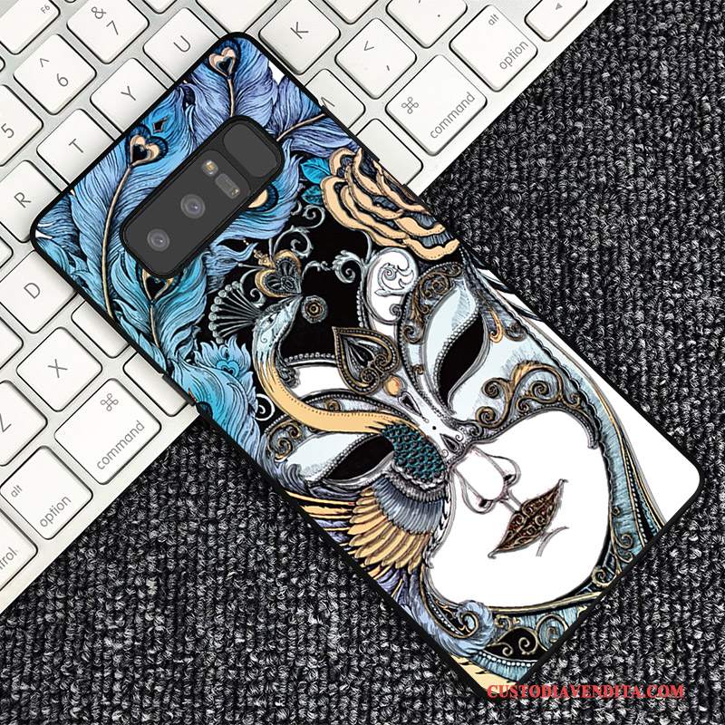 Custodia Samsung Galaxy Note 8 Goffratura Blu Scuro Personalizza, Cover Samsung Galaxy Note 8 Protezione Telefono Tendenza