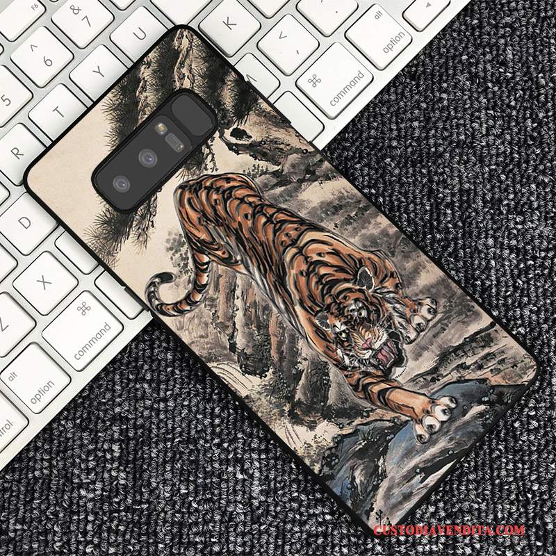 Custodia Samsung Galaxy Note 8 Goffratura Blu Scuro Personalizza, Cover Samsung Galaxy Note 8 Protezione Telefono Tendenza