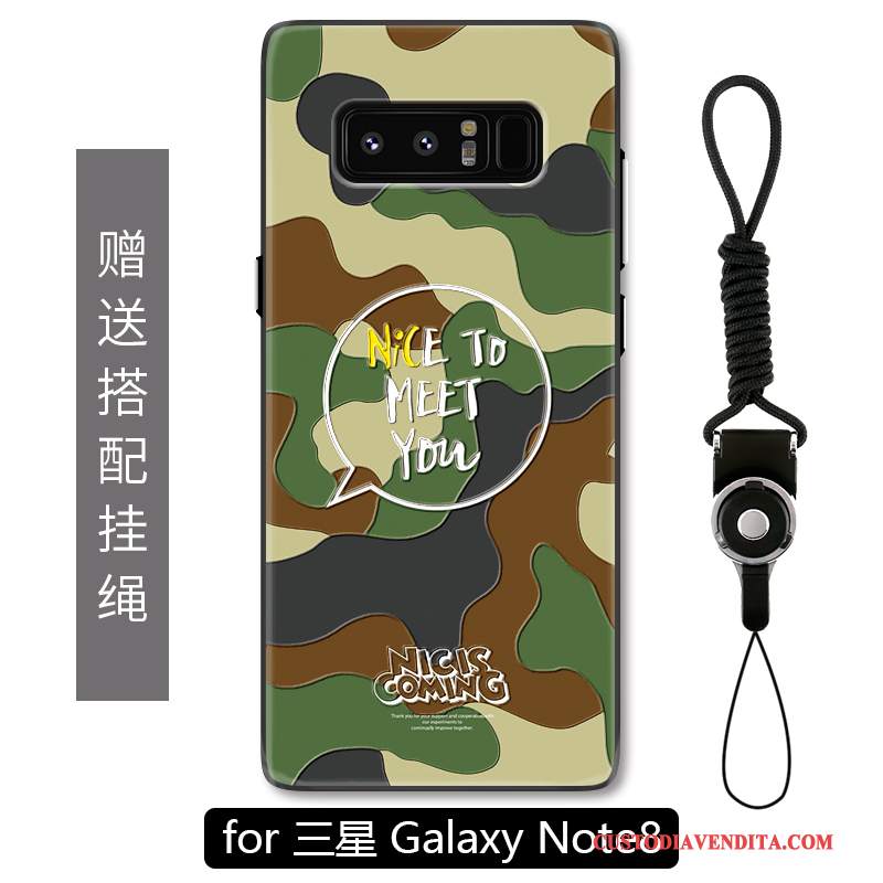 Custodia Samsung Galaxy Note 8 Goffratura Macchiati Camuffamento, Cover Samsung Galaxy Note 8 Creativo Blu Anti-caduta