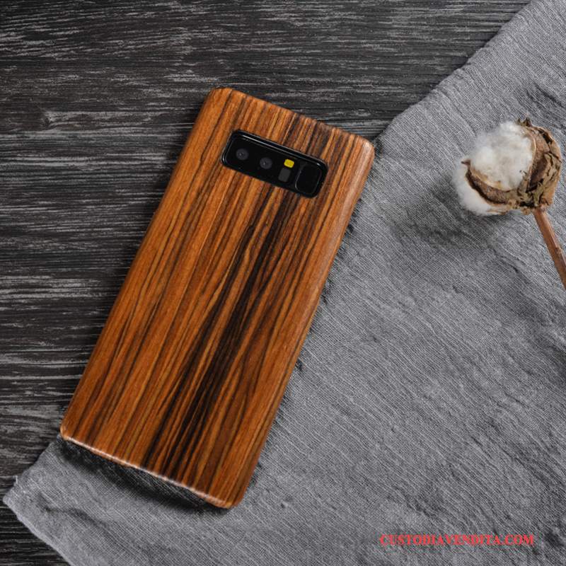 Custodia Samsung Galaxy Note 8 Legno Massello Cachi Coperchio Posteriore, Cover Samsung Galaxy Note 8 Protezione Legnotelefono