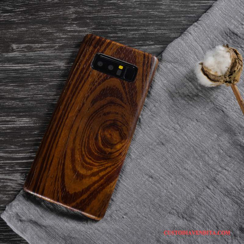 Custodia Samsung Galaxy Note 8 Legno Massello Cachi Coperchio Posteriore, Cover Samsung Galaxy Note 8 Protezione Legnotelefono