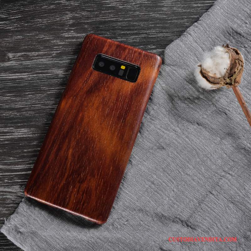 Custodia Samsung Galaxy Note 8 Legno Massello Cachi Coperchio Posteriore, Cover Samsung Galaxy Note 8 Protezione Legnotelefono