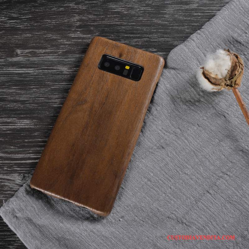 Custodia Samsung Galaxy Note 8 Legno Massello Cachi Coperchio Posteriore, Cover Samsung Galaxy Note 8 Protezione Legnotelefono