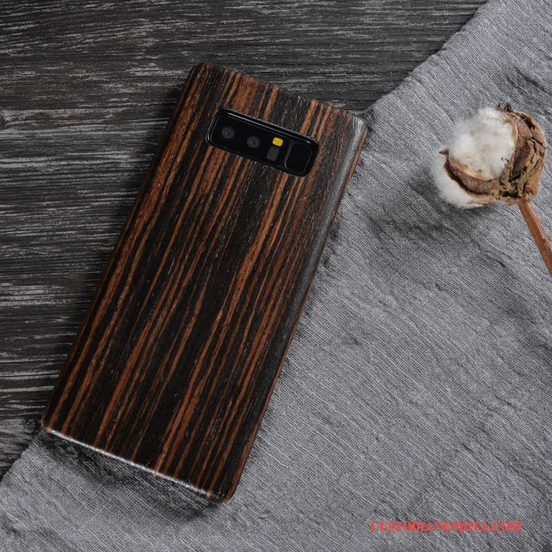 Custodia Samsung Galaxy Note 8 Legno Massello Cachi Coperchio Posteriore, Cover Samsung Galaxy Note 8 Protezione Legnotelefono