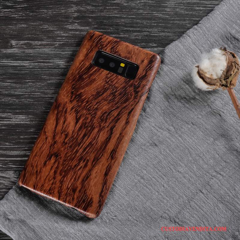 Custodia Samsung Galaxy Note 8 Legno Massello Cachi Coperchio Posteriore, Cover Samsung Galaxy Note 8 Protezione Legnotelefono