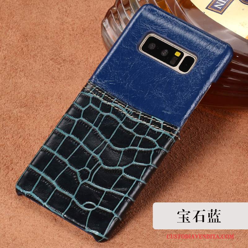 Custodia Samsung Galaxy Note 8 Pelle Anti-cadutatelefono, Cover Samsung Galaxy Note 8 Protezione Blu Scuro Tutto Incluso