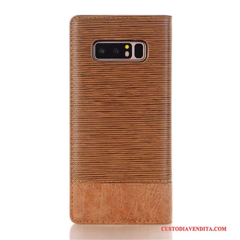 Custodia Samsung Galaxy Note 8 Pelle Automaticamente Blu Scuro, Cover Samsung Galaxy Note 8 Protezione Bicolore