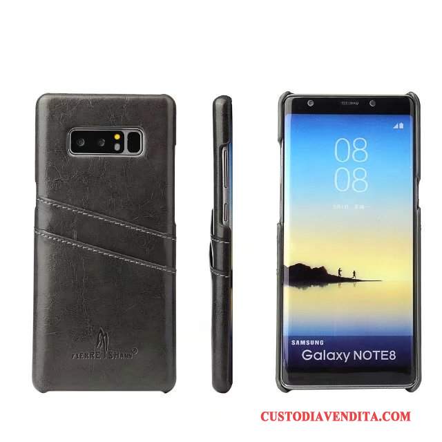 Custodia Samsung Galaxy Note 8 Pelle Carta Blu, Cover Samsung Galaxy Note 8 Protezione Coperchio Posterioretelefono