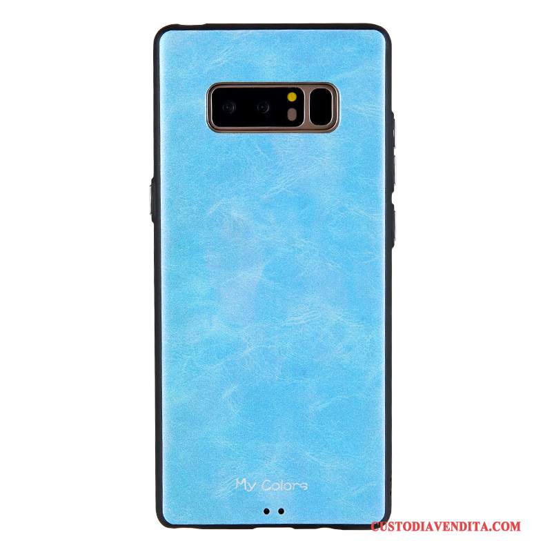 Custodia Samsung Galaxy Note 8 Pelle Morbido Affari, Cover Samsung Galaxy Note 8 Protezione Telefono Blu Scuro