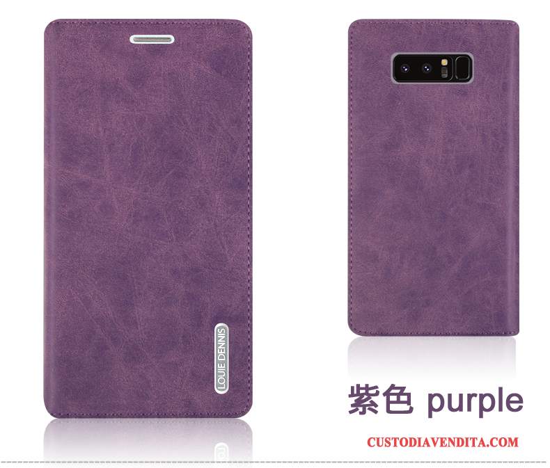 Custodia Samsung Galaxy Note 8 Pelle Telefono Porpora, Cover Samsung Galaxy Note 8 Protezione Morbido Tutto Incluso