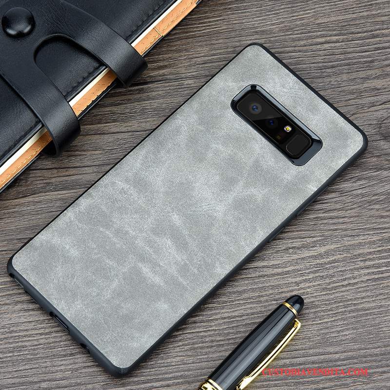 Custodia Samsung Galaxy Note 8 Protezione Blu Anti-caduta, Cover Samsung Galaxy Note 8 Vintage Affari Morbido