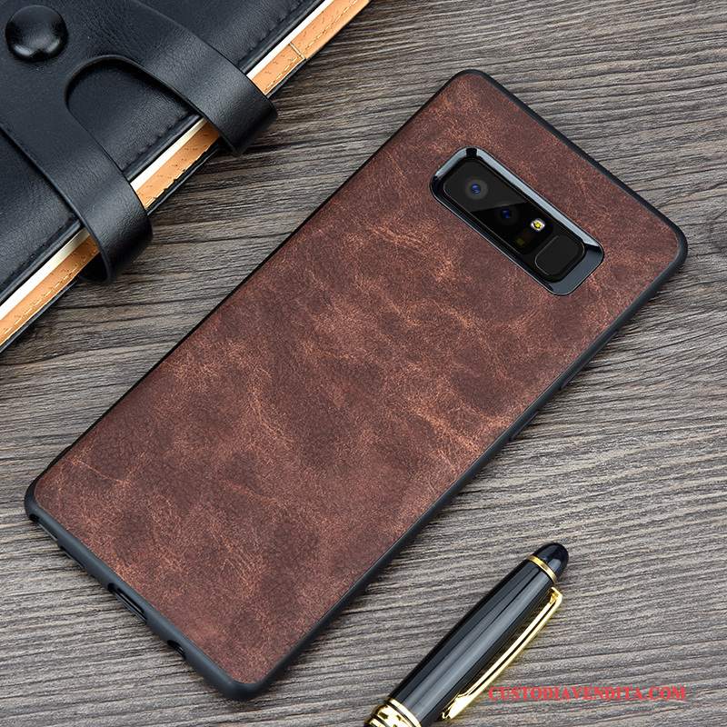 Custodia Samsung Galaxy Note 8 Protezione Blu Anti-caduta, Cover Samsung Galaxy Note 8 Vintage Affari Morbido