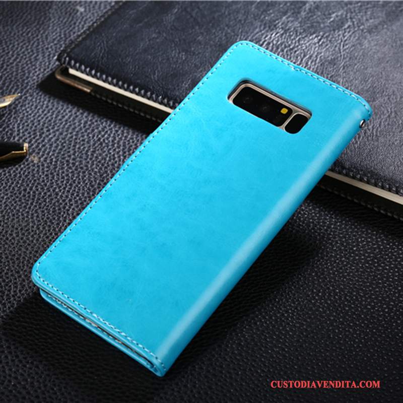 Custodia Samsung Galaxy Note 8 Protezione Blutelefono, Cover Samsung Galaxy Note 8 Pelle