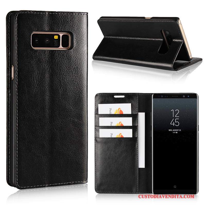 Custodia Samsung Galaxy Note 8 Protezione Telefono Supporto, Cover Samsung Galaxy Note 8 Pelle Carta