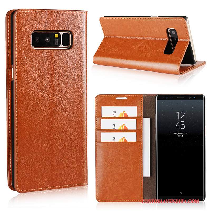 Custodia Samsung Galaxy Note 8 Protezione Telefono Supporto, Cover Samsung Galaxy Note 8 Pelle Carta