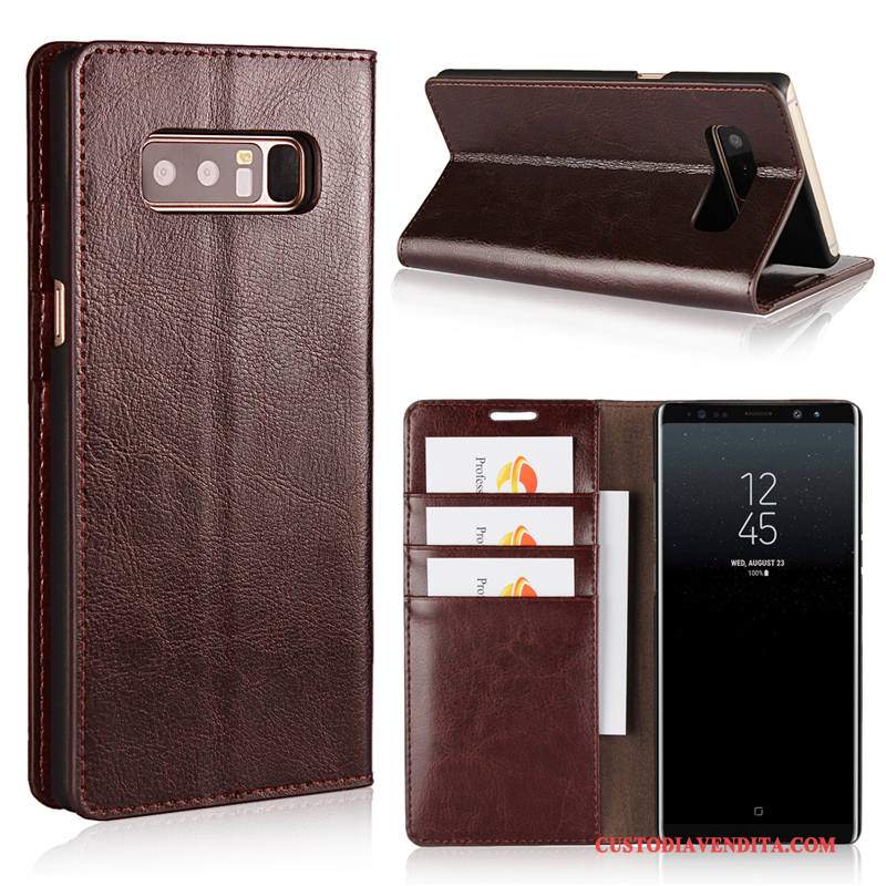 Custodia Samsung Galaxy Note 8 Protezione Telefono Supporto, Cover Samsung Galaxy Note 8 Pelle Carta