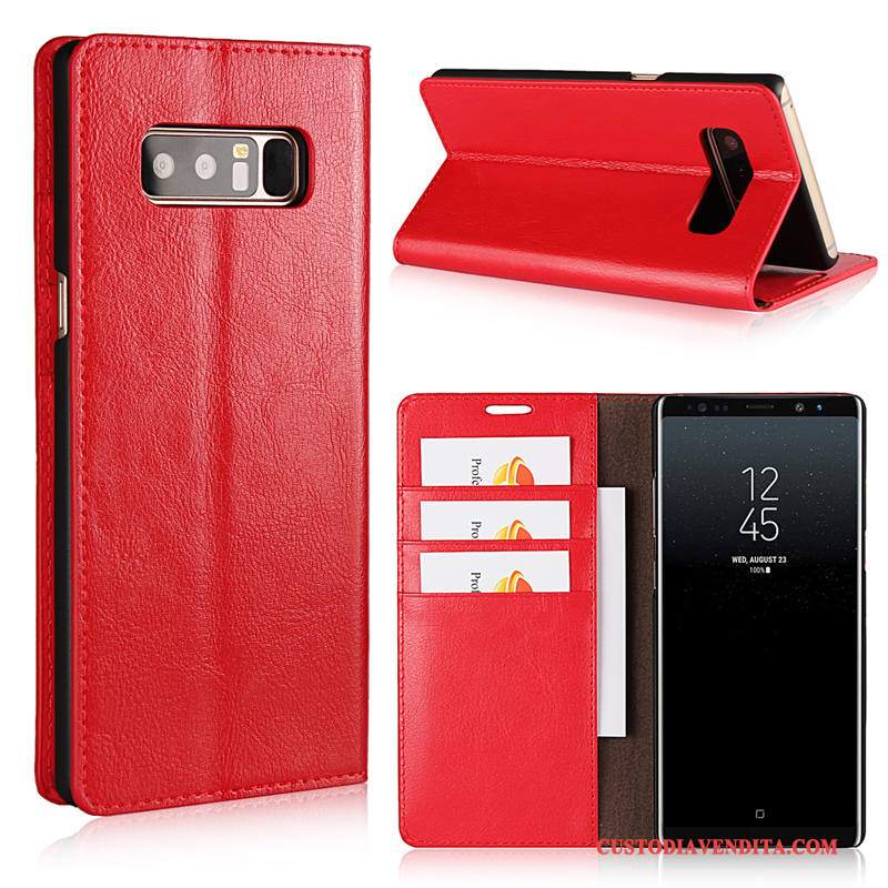 Custodia Samsung Galaxy Note 8 Protezione Telefono Supporto, Cover Samsung Galaxy Note 8 Pelle Carta