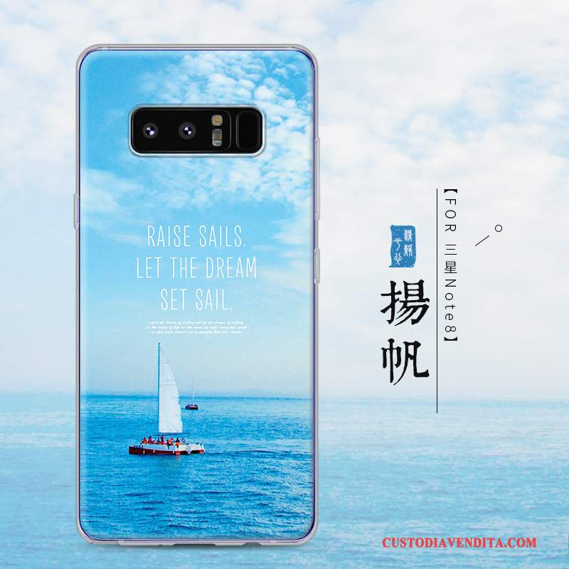 Custodia Samsung Galaxy Note 8 Protezione Tendenza Anti-caduta, Cover Samsung Galaxy Note 8 Creativo Telefono Blu