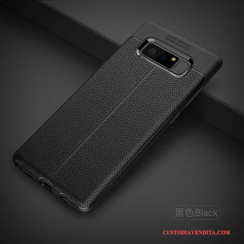 Custodia Samsung Galaxy Note 8 Silicone Anti-caduta Litchi, Cover Samsung Galaxy Note 8 Protezione Modello Morbido