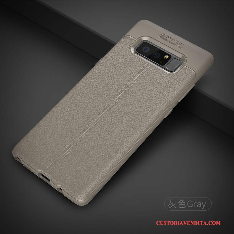 Custodia Samsung Galaxy Note 8 Silicone Anti-caduta Litchi, Cover Samsung Galaxy Note 8 Protezione Modello Morbido