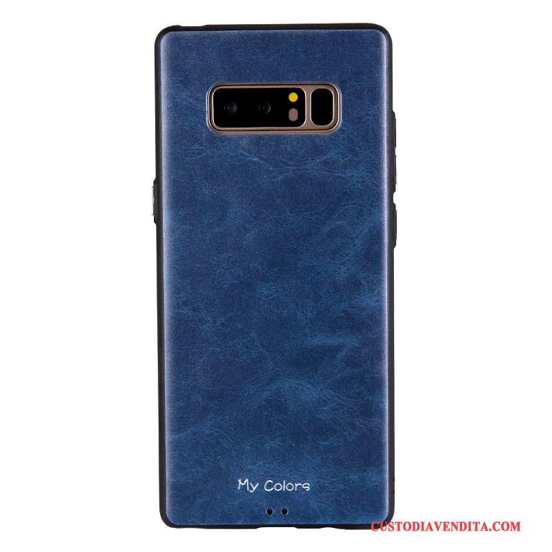 Custodia Samsung Galaxy Note 8 Silicone Blu Monocromatico, Cover Samsung Galaxy Note 8 Protezione Colore Macchiati