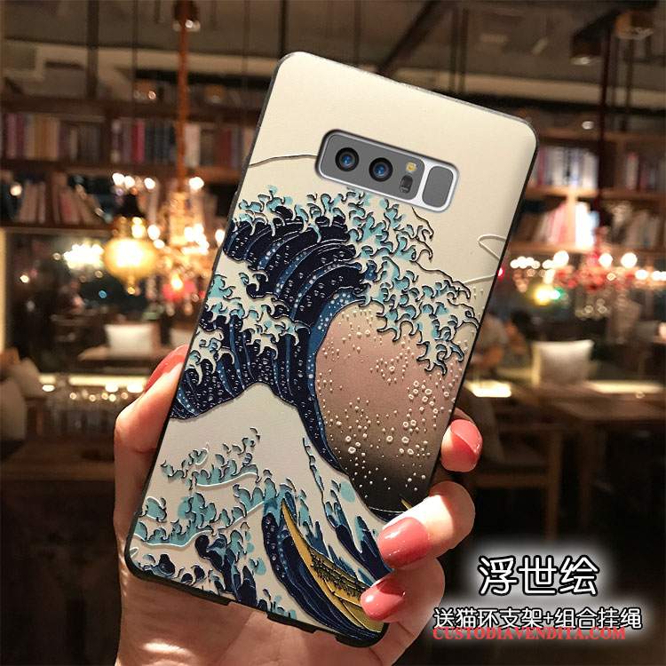 Custodia Samsung Galaxy Note 8 Silicone Blu Scuro Tendenza, Cover Samsung Galaxy Note 8 Ornamenti Appesitelefono