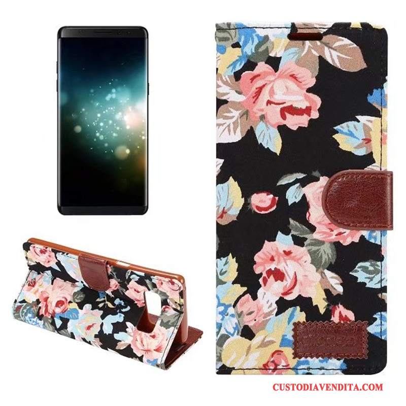 Custodia Samsung Galaxy Note 8 Silicone Morbido Panno, Cover Samsung Galaxy Note 8 Pelle Fiori Modello