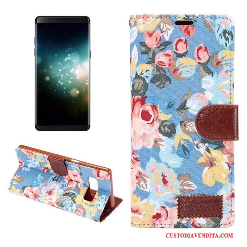 Custodia Samsung Galaxy Note 8 Silicone Morbido Panno, Cover Samsung Galaxy Note 8 Pelle Fiori Modello