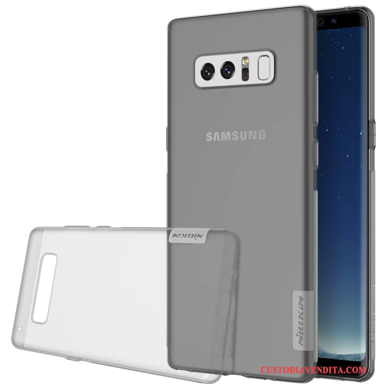 Custodia Samsung Galaxy Note 8 Silicone Morbido Tutto Incluso, Cover Samsung Galaxy Note 8 Protezione Oro Trasparente