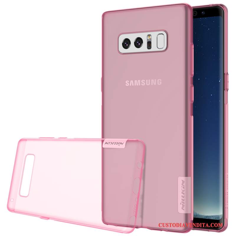 Custodia Samsung Galaxy Note 8 Silicone Morbido Tutto Incluso, Cover Samsung Galaxy Note 8 Protezione Oro Trasparente