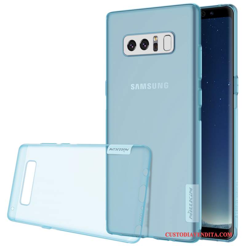 Custodia Samsung Galaxy Note 8 Silicone Morbido Tutto Incluso, Cover Samsung Galaxy Note 8 Protezione Oro Trasparente