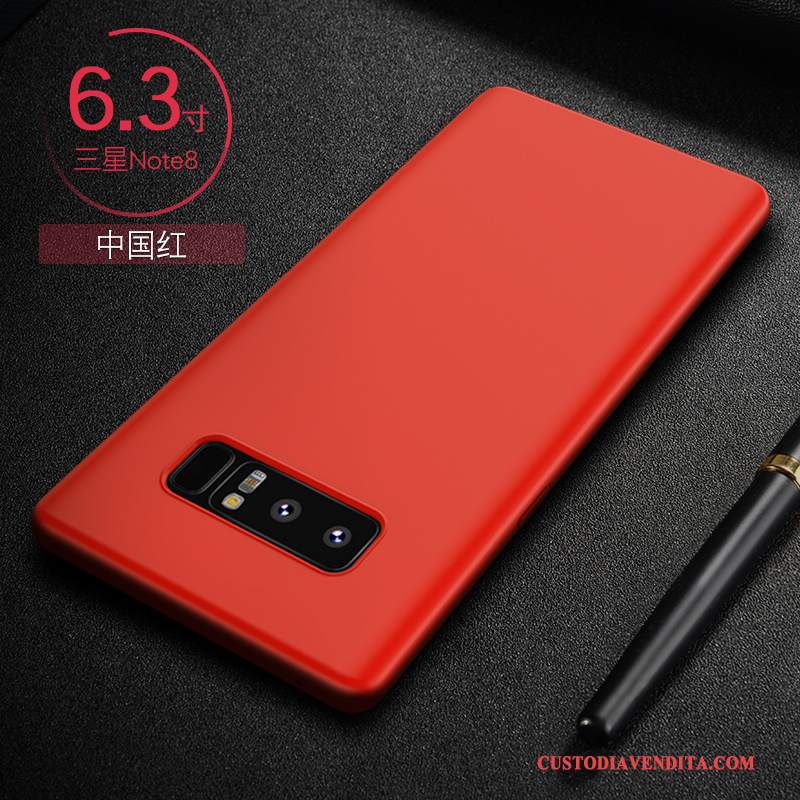 Custodia Samsung Galaxy Note 8 Silicone Sottile Rosso, Cover Samsung Galaxy Note 8 Creativo Telefono Tutto Incluso