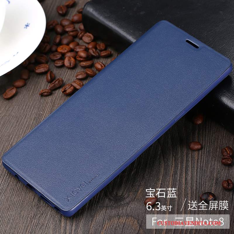 Custodia Samsung Galaxy Note 8 Silicone Telefono Blu, Cover Samsung Galaxy Note 8 Pelle Sottile Tutto Incluso