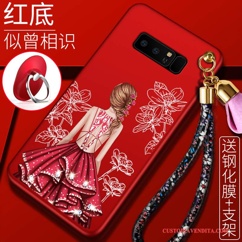 Custodia Samsung Galaxy Note 8 Silicone Tendenza Morbido, Cover Samsung Galaxy Note 8 Protezione Rossotelefono