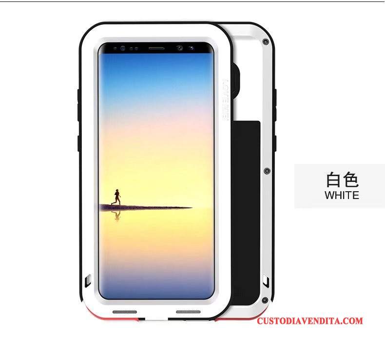 Custodia Samsung Galaxy Note 8 Silicone Tre Difese Metallo, Cover Samsung Galaxy Note 8 Protezione Tutto Incluso Anti-caduta